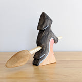 Witch with Broomstick - Wooden Toy