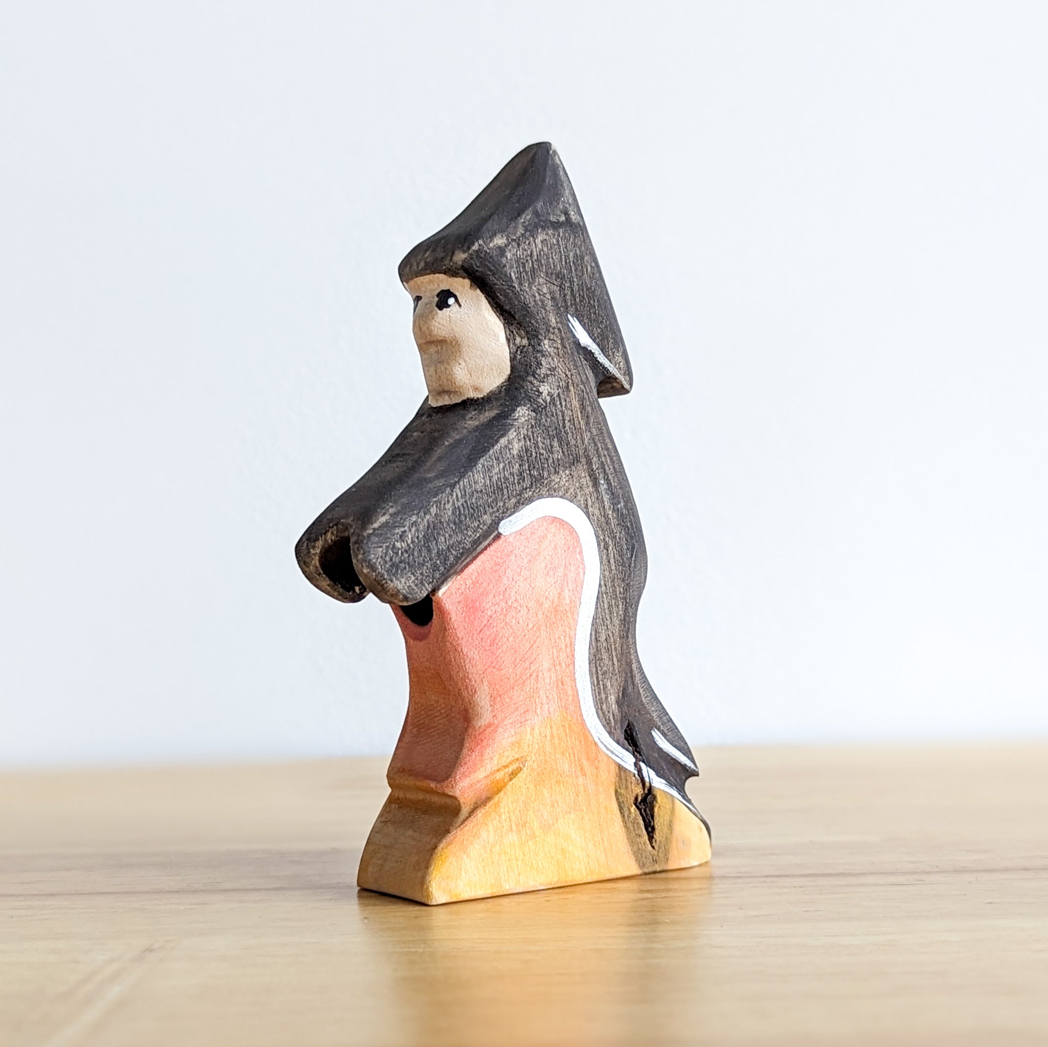 Witch with Broomstick - Wooden Toy