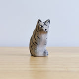 Cat Sitting Wooden Toy - Tabby, Black, Ginger, Calico