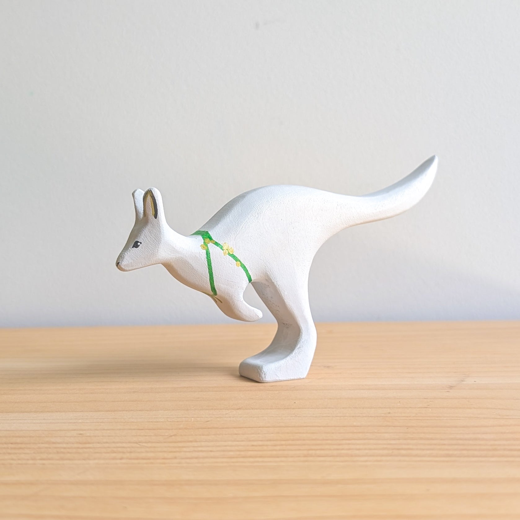 Snow Kangaroo - White Boomers - Wooden Toy