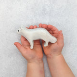 Arctic Fox Wooden Toy