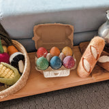 Wooden Easter Egg Set of 6 - Speckled