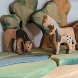 Horse Family Wooden Toy Set