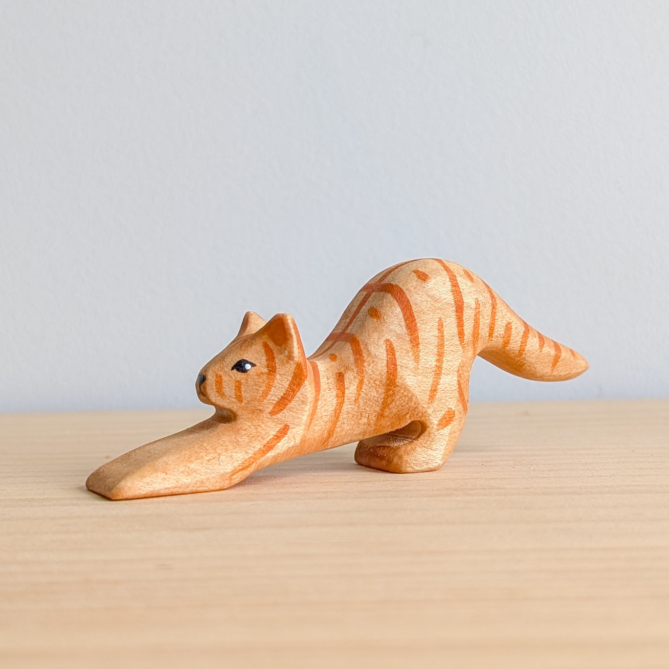 Cat Stretching Wooden Toy - Various Colours